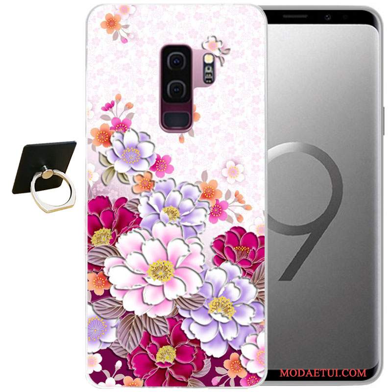 Futerał Samsung Galaxy S9+ Relief Na Telefon Szary, Etui Samsung Galaxy S9+ Miękki Wiatr