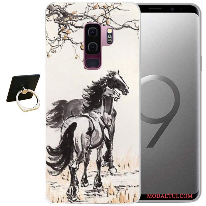 Futerał Samsung Galaxy S9+ Relief Na Telefon Szary, Etui Samsung Galaxy S9+ Miękki Wiatr