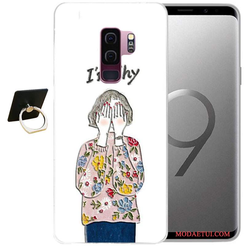 Futerał Samsung Galaxy S9+ Relief Na Telefon Szary, Etui Samsung Galaxy S9+ Miękki Wiatr