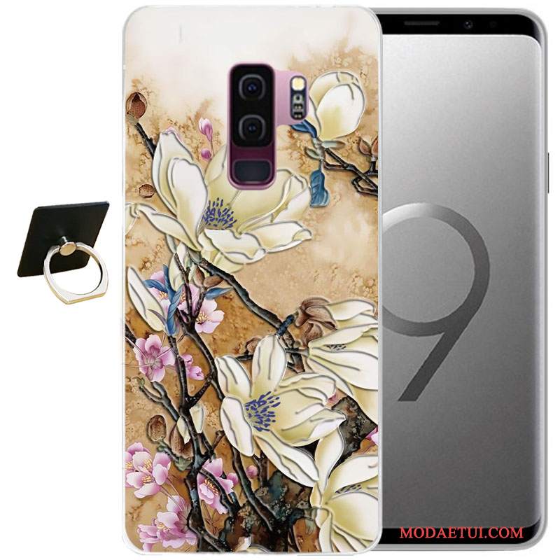 Futerał Samsung Galaxy S9+ Relief Na Telefon Szary, Etui Samsung Galaxy S9+ Miękki Wiatr