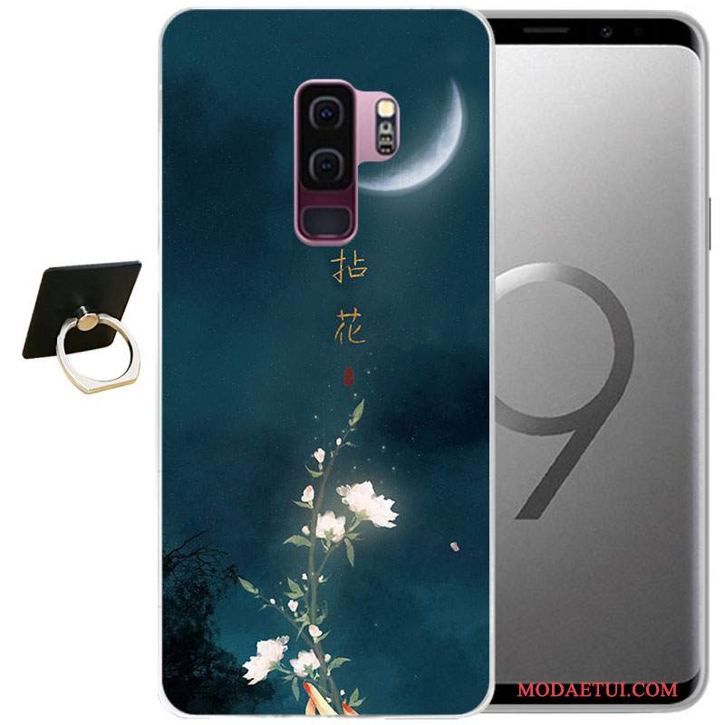 Futerał Samsung Galaxy S9+ Relief Na Telefon Szary, Etui Samsung Galaxy S9+ Miękki Wiatr