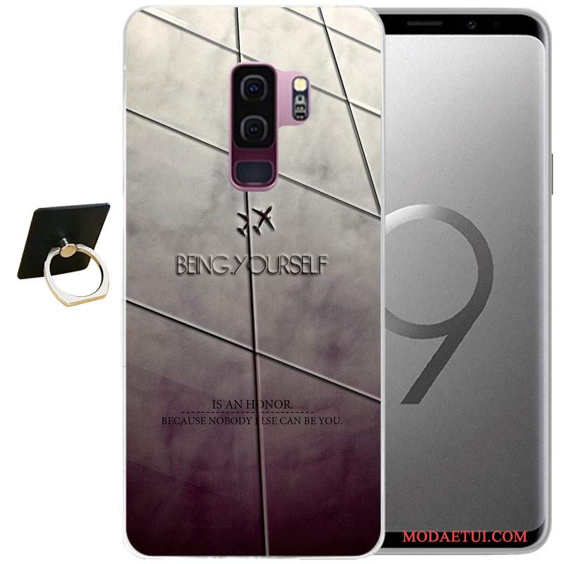 Futerał Samsung Galaxy S9+ Relief Na Telefon Szary, Etui Samsung Galaxy S9+ Miękki Wiatr