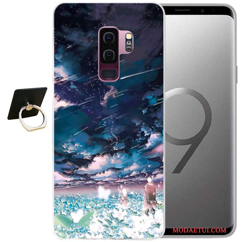 Futerał Samsung Galaxy S9+ Relief Na Telefon Szary, Etui Samsung Galaxy S9+ Miękki Wiatr