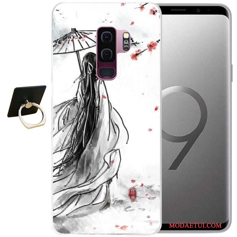 Futerał Samsung Galaxy S9+ Relief Na Telefon Szary, Etui Samsung Galaxy S9+ Miękki Wiatr