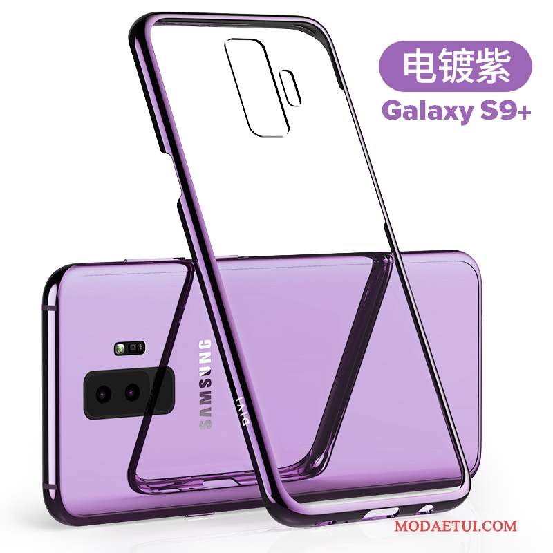 Futerał Samsung Galaxy S9+ Silikonowe Cienkiena Telefon, Etui Samsung Galaxy S9+ Torby Przezroczysty Purpurowy