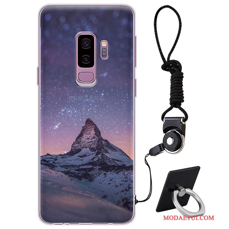 Futerał Samsung Galaxy S9+ Silikonowe Modna Marka Purpurowy, Etui Samsung Galaxy S9+ Miękki Osobowość Eleganckie