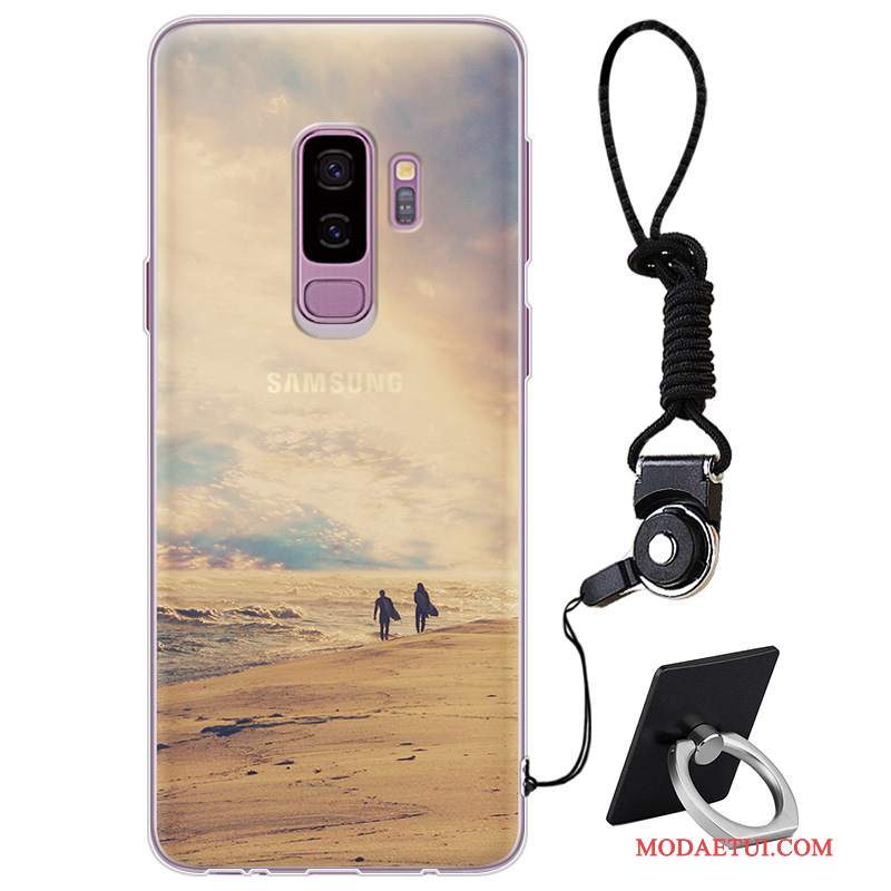 Futerał Samsung Galaxy S9+ Silikonowe Modna Marka Purpurowy, Etui Samsung Galaxy S9+ Miękki Osobowość Eleganckie