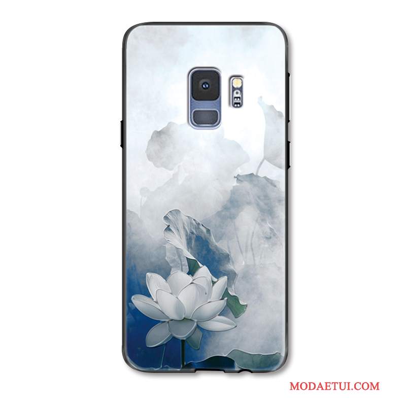 Futerał Samsung Galaxy S9 Vintage Chiński Styl Szary, Etui Samsung Galaxy S9 Ochraniacz Sztuka Wiszące Ozdoby