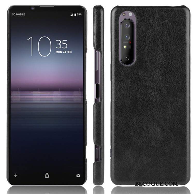 Futerał Sony Xperia 1 Ii Skóra Trudno Tendencja, Etui Sony Xperia 1 Ii Ochraniacz Wzór Litchi