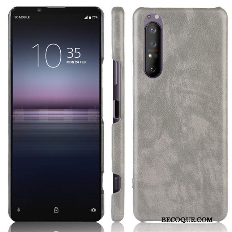 Futerał Sony Xperia 1 Ii Skóra Trudno Tendencja, Etui Sony Xperia 1 Ii Ochraniacz Wzór Litchi