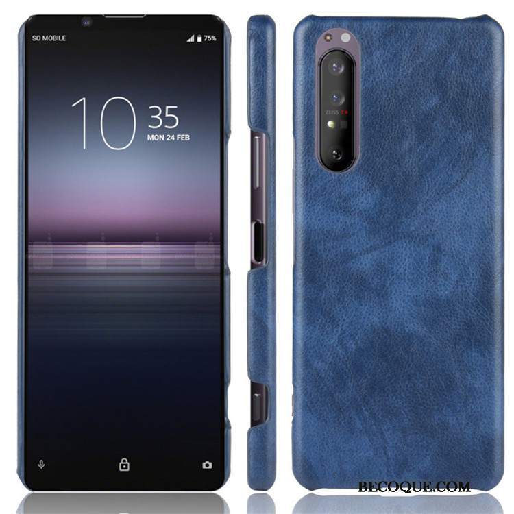 Futerał Sony Xperia 1 Ii Skóra Trudno Tendencja, Etui Sony Xperia 1 Ii Ochraniacz Wzór Litchi