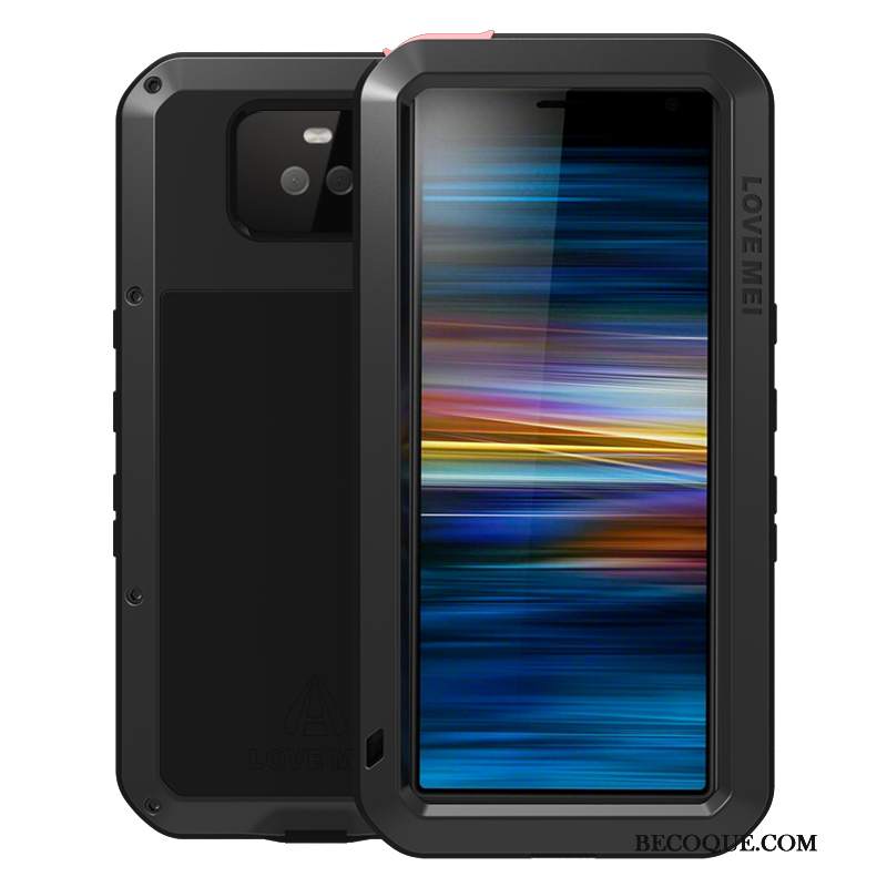 Futerał Sony Xperia 10 Metal Anti-fall Outdoor, Etui Sony Xperia 10 Ochraniacz Srebro Granica