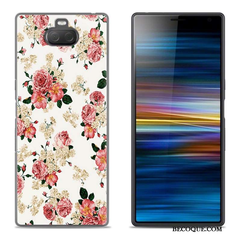 Futerał Sony Xperia 10 Plus Kreatywne Purpurowyna Telefon, Etui Sony Xperia 10 Plus Silikonowe Kwiaty
