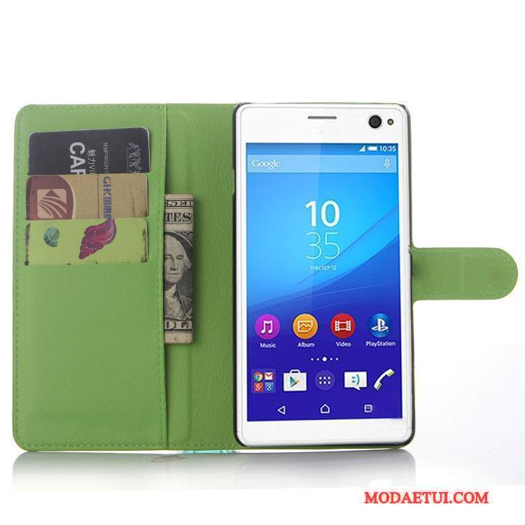 Futerał Sony Xperia C4 Skóra Na Telefon Szary, Etui Sony Xperia C4 Portfel