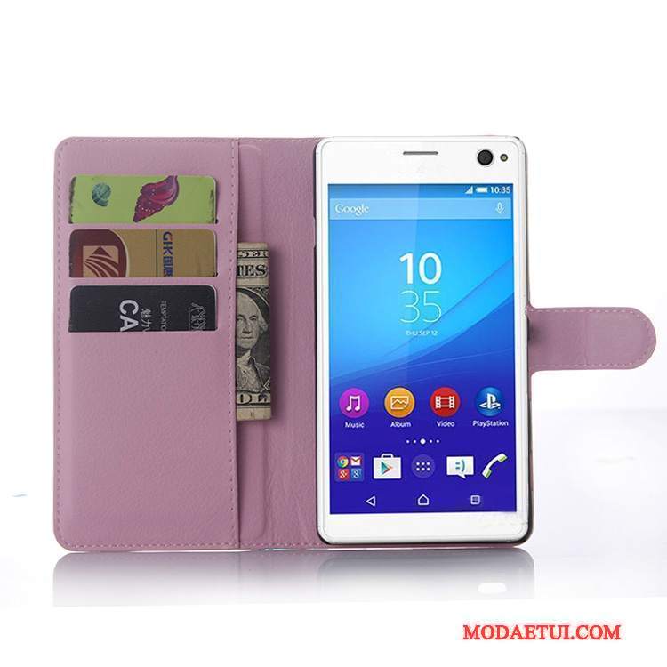 Futerał Sony Xperia C4 Skóra Na Telefon Szary, Etui Sony Xperia C4 Portfel