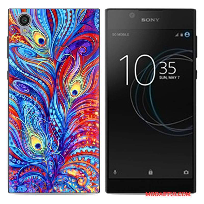 Futerał Sony Xperia L1 Kreatywne Biały Anti-fall, Etui Sony Xperia L1 Miękki Puna Telefon