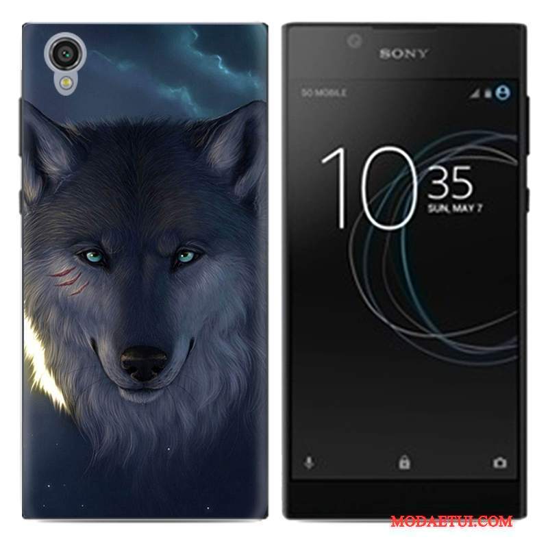 Futerał Sony Xperia L1 Kreskówka Na Telefon Tendencja, Etui Sony Xperia L1 Miękki Pu Biały