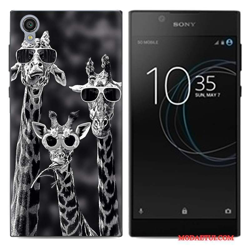 Futerał Sony Xperia L1 Kreskówka Na Telefon Tendencja, Etui Sony Xperia L1 Miękki Pu Biały