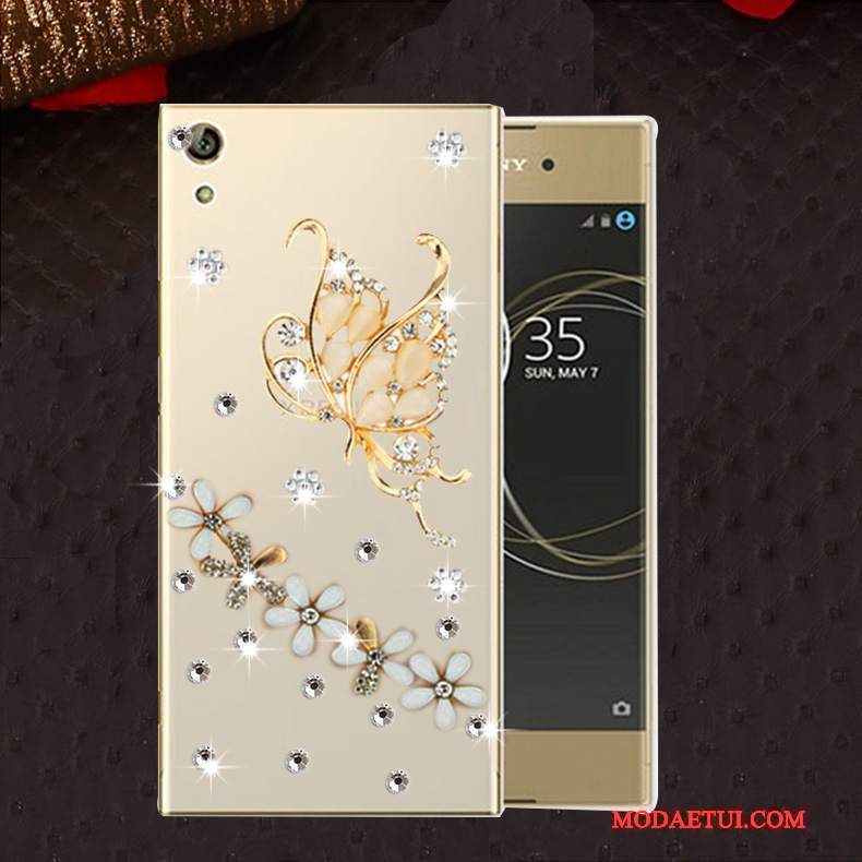 Futerał Sony Xperia L1 Miękki Na Telefon Anti-fall, Etui Sony Xperia L1 Rhinestone Różowe