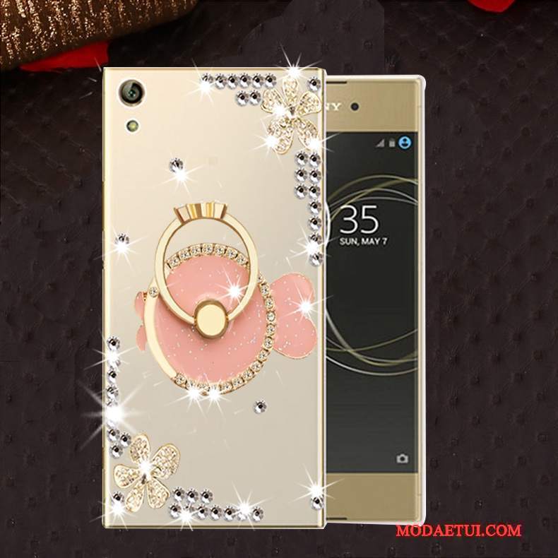 Futerał Sony Xperia L1 Miękki Na Telefon Anti-fall, Etui Sony Xperia L1 Rhinestone Różowe