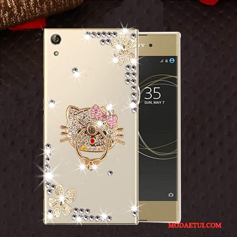 Futerał Sony Xperia L1 Miękki Na Telefon Anti-fall, Etui Sony Xperia L1 Rhinestone Różowe