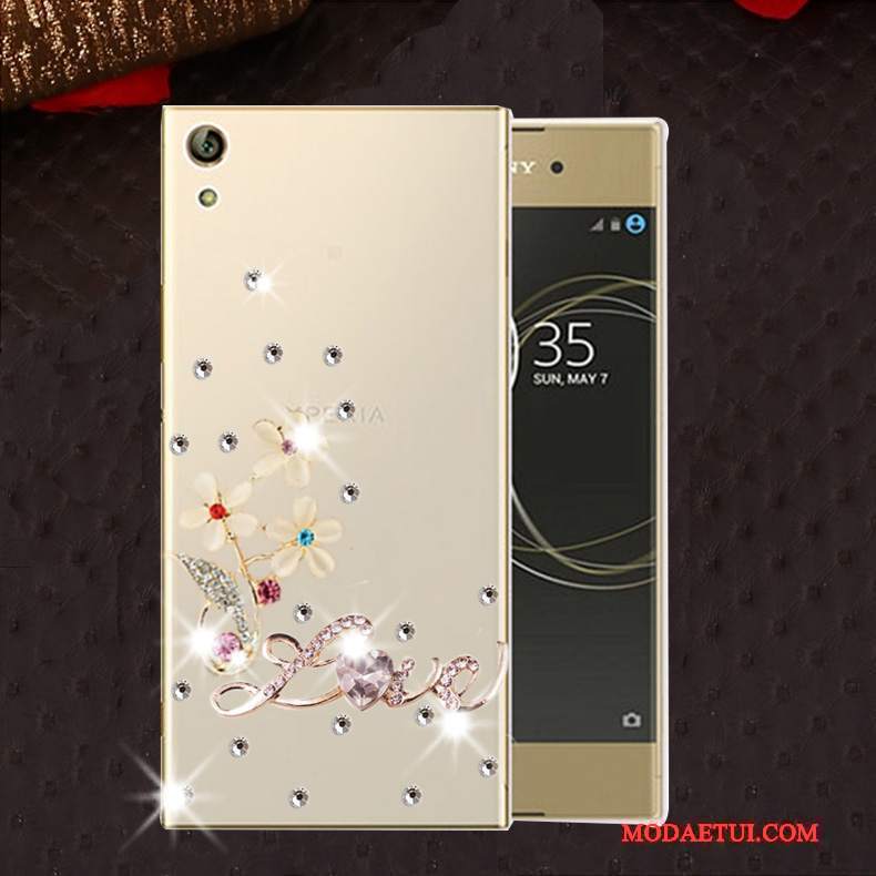 Futerał Sony Xperia L1 Miękki Na Telefon Anti-fall, Etui Sony Xperia L1 Rhinestone Różowe