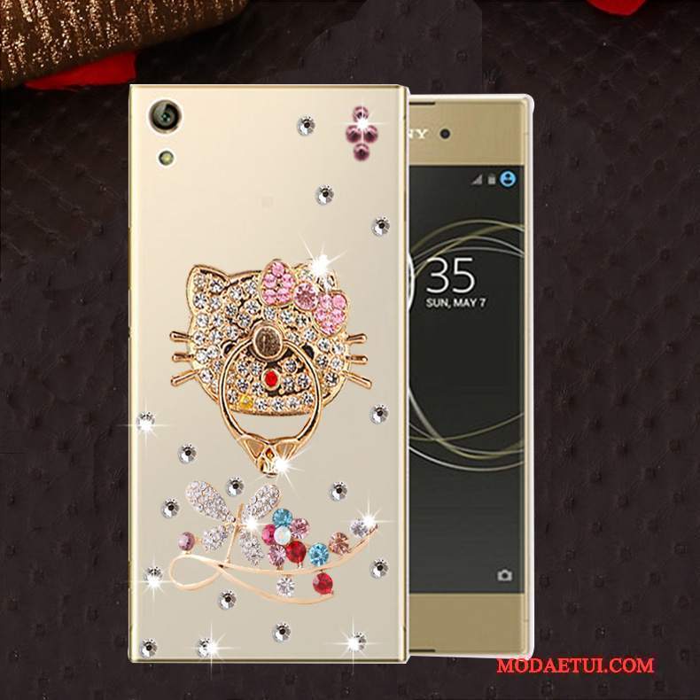 Futerał Sony Xperia L1 Miękki Na Telefon Anti-fall, Etui Sony Xperia L1 Rhinestone Różowe