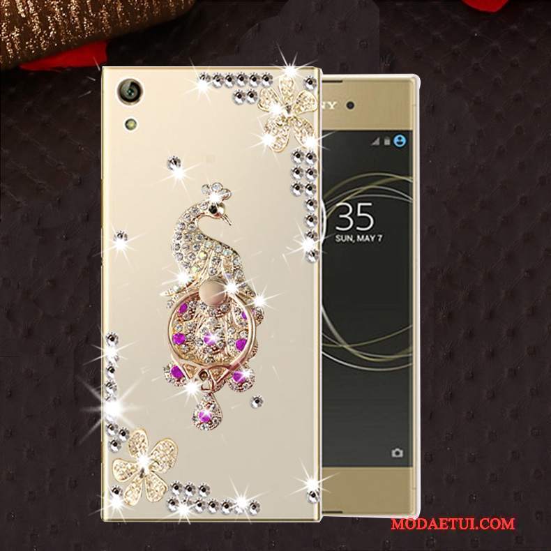 Futerał Sony Xperia L1 Miękki Na Telefon Anti-fall, Etui Sony Xperia L1 Rhinestone Różowe