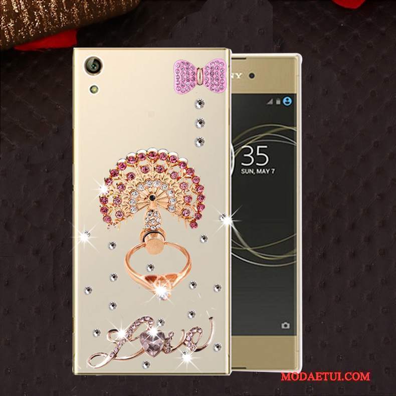 Futerał Sony Xperia L1 Miękki Na Telefon Anti-fall, Etui Sony Xperia L1 Rhinestone Różowe