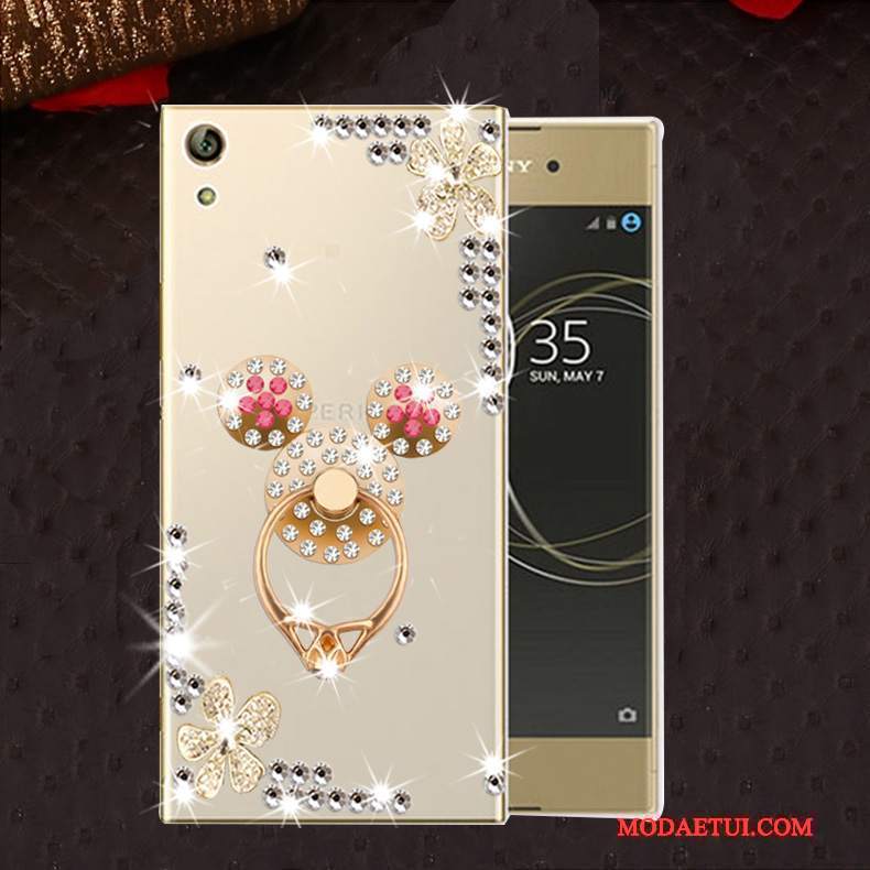 Futerał Sony Xperia L1 Miękki Na Telefon Anti-fall, Etui Sony Xperia L1 Rhinestone Różowe