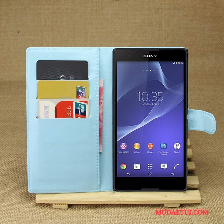 Futerał Sony Xperia T3 Skóra Na Telefon Purpurowy, Etui Sony Xperia T3 Ochraniacz