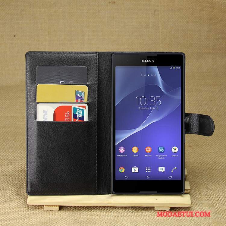 Futerał Sony Xperia T3 Skóra Na Telefon Purpurowy, Etui Sony Xperia T3 Ochraniacz