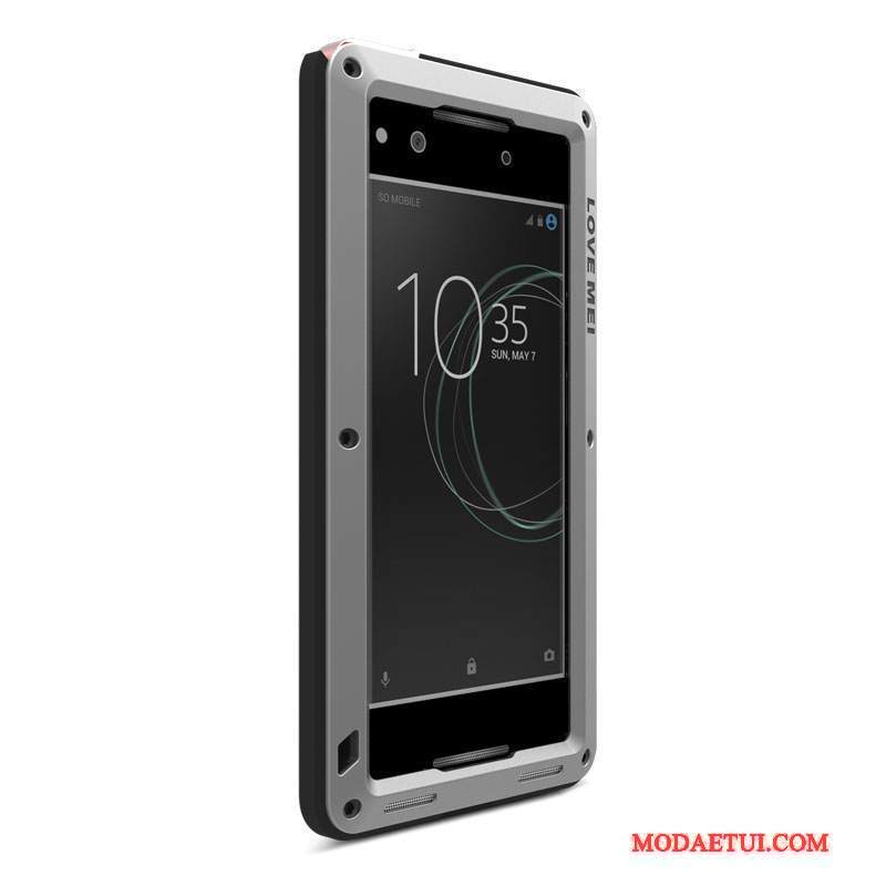 Futerał Sony Xperia Xa1 Metal Trzy Mechanizmy Obronne Niebieski, Etui Sony Xperia Xa1 Ochraniacz Anti-fallna Telefon