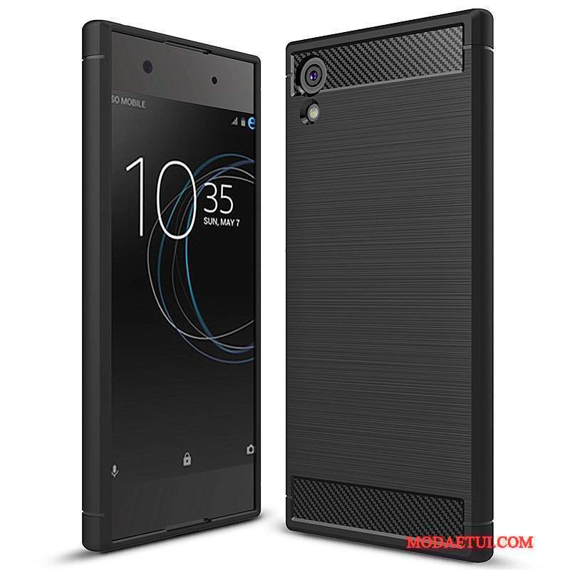 Futerał Sony Xperia Xa1 Ochraniacz Czerwony Włókno, Etui Sony Xperia Xa1 Miękki Na Telefon