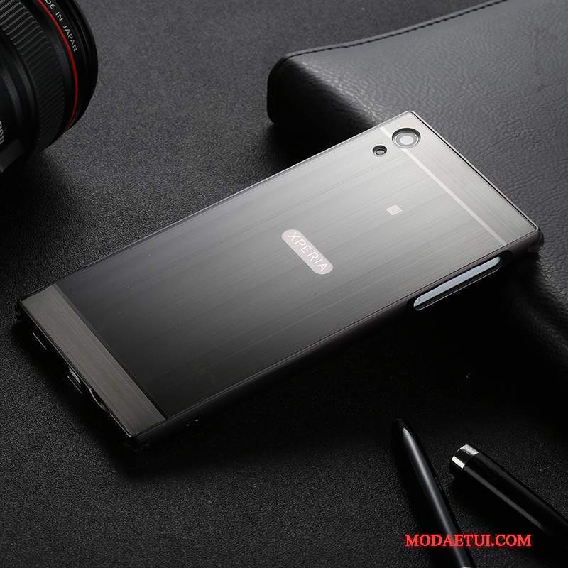 Futerał Sony Xperia Xa1 Plus Metal Granica Cienka, Etui Sony Xperia Xa1 Plus Ochraniacz Tylna Pokrywa Złoto