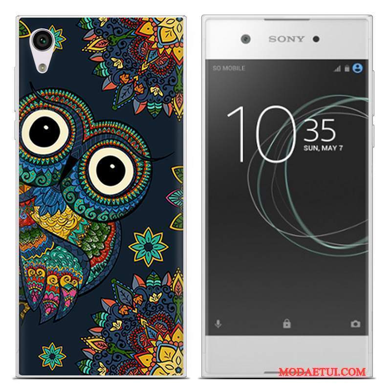 Futerał Sony Xperia Xa1 Ultra Miękki Cienkie Pu, Etui Sony Xperia Xa1 Ultra Miesiąc Niebieski