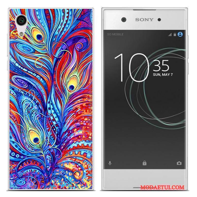 Futerał Sony Xperia Xa1 Ultra Miękki Cienkie Pu, Etui Sony Xperia Xa1 Ultra Miesiąc Niebieski