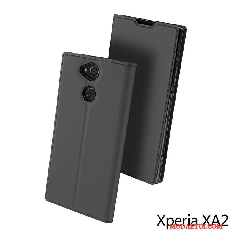 Futerał Sony Xperia Xa2 Ochraniacz Na Telefon Anti-fall, Etui Sony Xperia Xa2 Skóra Złoto Karta