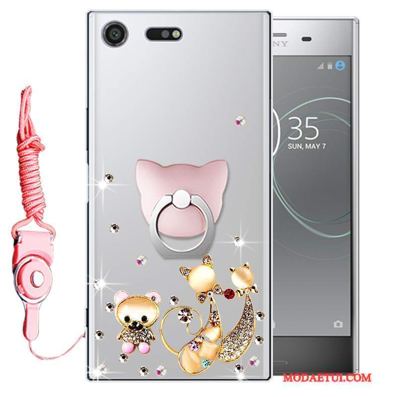 Futerał Sony Xperia Xz1 Ochraniacz Na Telefon Anti-fall, Etui Sony Xperia Xz1 Rhinestone Złoto