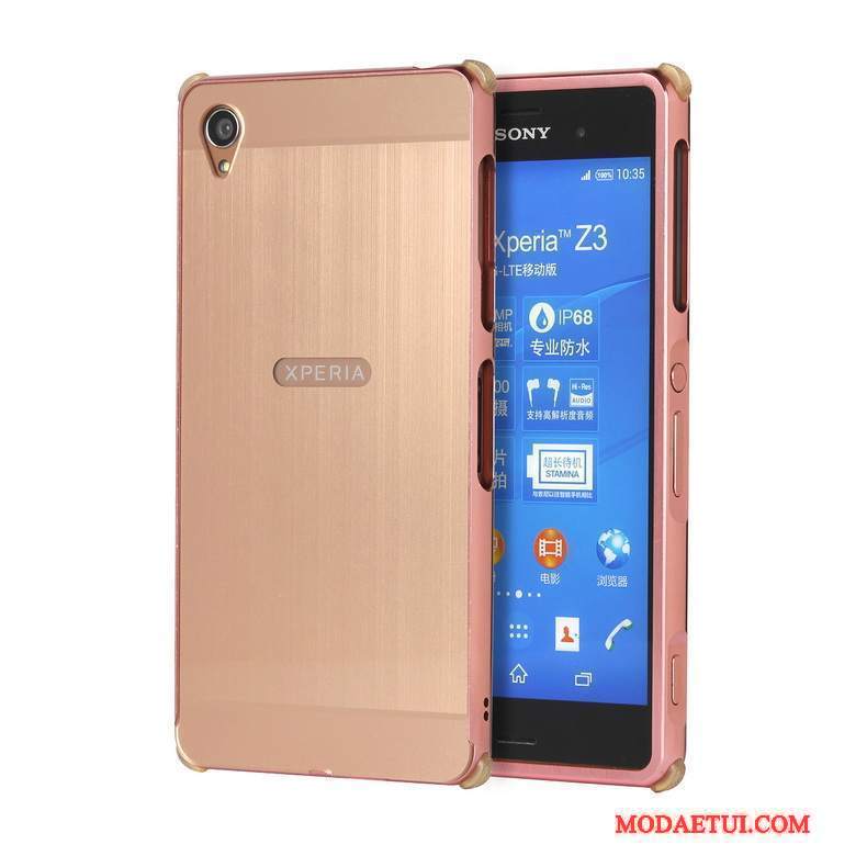 Futerał Sony Xperia Z3+ Metal Złoto Szary, Etui Sony Xperia Z3+ Ochraniacz Granicana Telefon