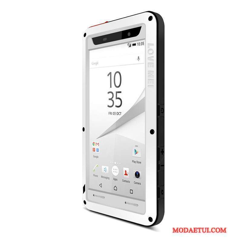 Futerał Sony Xperia Z5 Compact Metal Na Telefon Czarny, Etui Sony Xperia Z5 Compact Ochraniacz Granica Trzy Mechanizmy Obronne