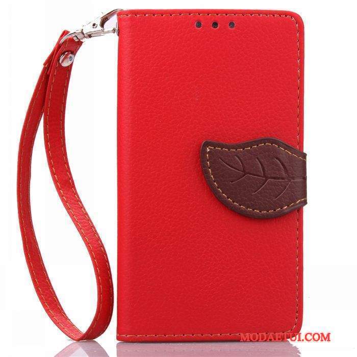 Futerał Sony Xperia Z5 Compact Skóra Czerwony Karta, Etui Sony Xperia Z5 Compact Wspornik