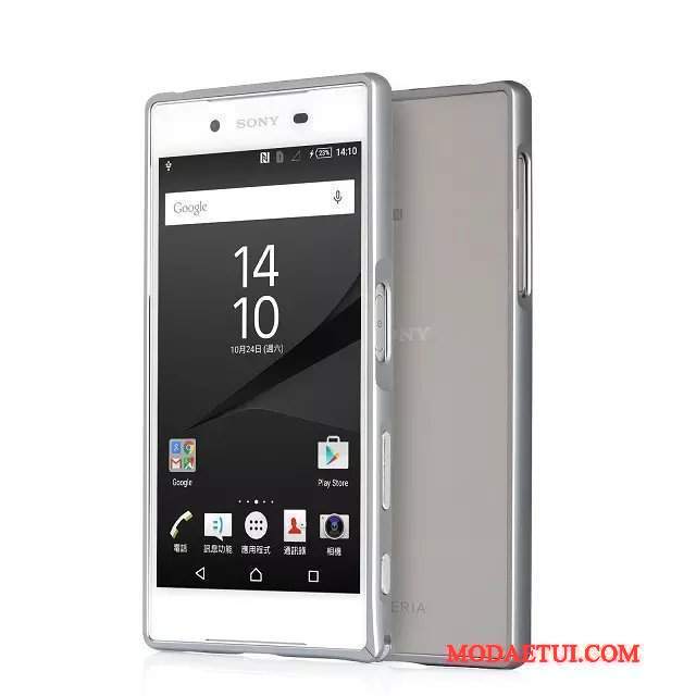 Futerał Sony Xperia Z5 Metal Na Telefon Niebieski, Etui Sony Xperia Z5 Ochraniacz Granica