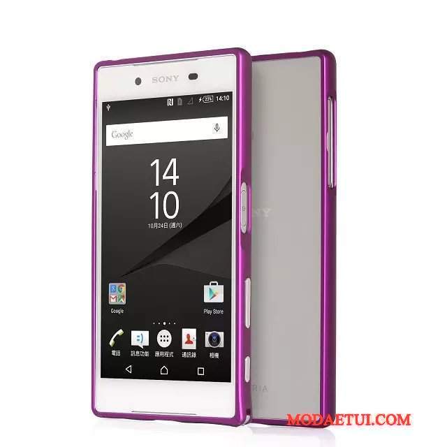 Futerał Sony Xperia Z5 Metal Na Telefon Niebieski, Etui Sony Xperia Z5 Ochraniacz Granica