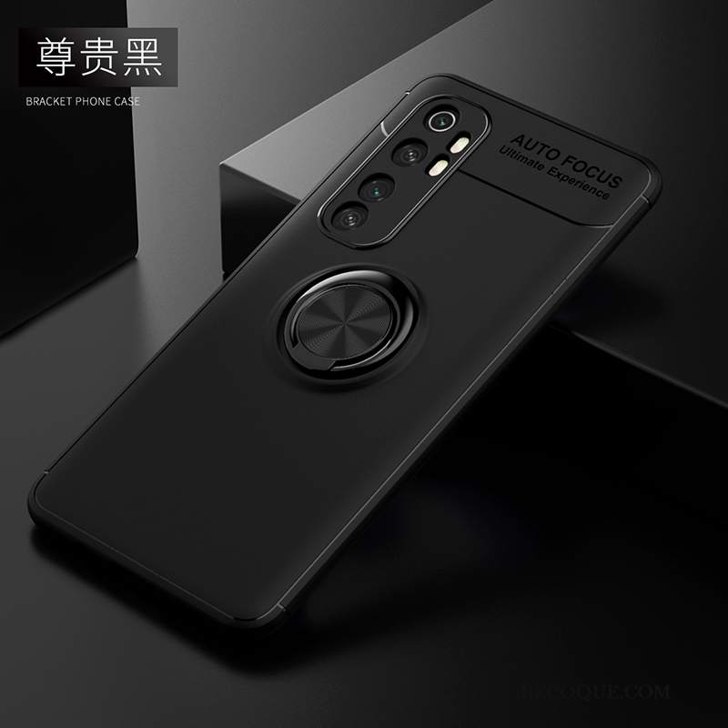 Futerał Xiaomi Mi Note 10 Lite Moda Nubuku Czarny, Etui Xiaomi Mi Note 10 Lite Ochraniacz Mały Magnetyzm