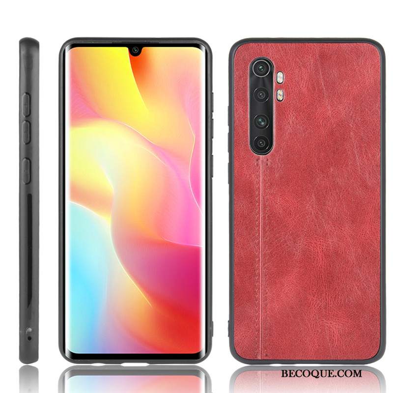 Futerał Xiaomi Mi Note 10 Lite Skóra Czerwony Wzór, Etui Xiaomi Mi Note 10 Lite Ochraniacz Mały Młodzież