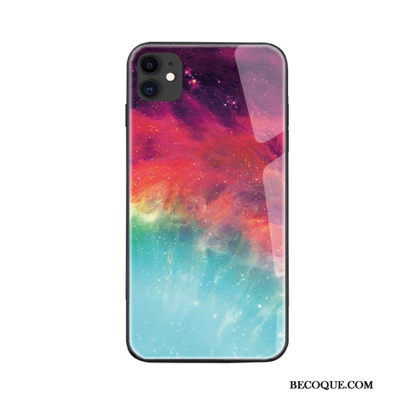 Futerał iPhone 11 Kreatywne Czerwony Netto Szkło Hartowane, Etui iPhone 11 Niebieski Wiatr