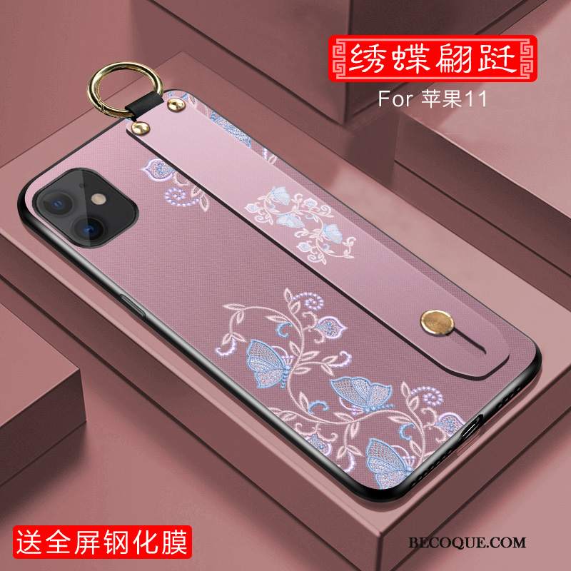 Futerał iPhone 11 Kreatywne Różowena Telefon, Etui iPhone 11 Torby Anti-fall Czerwony Netto