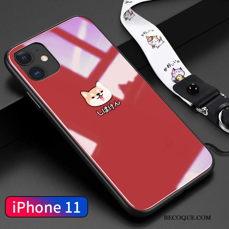 Futerał iPhone 11 Kreskówka Proste Szkło, Etui iPhone 11 Silikonowe Biały Zakochani