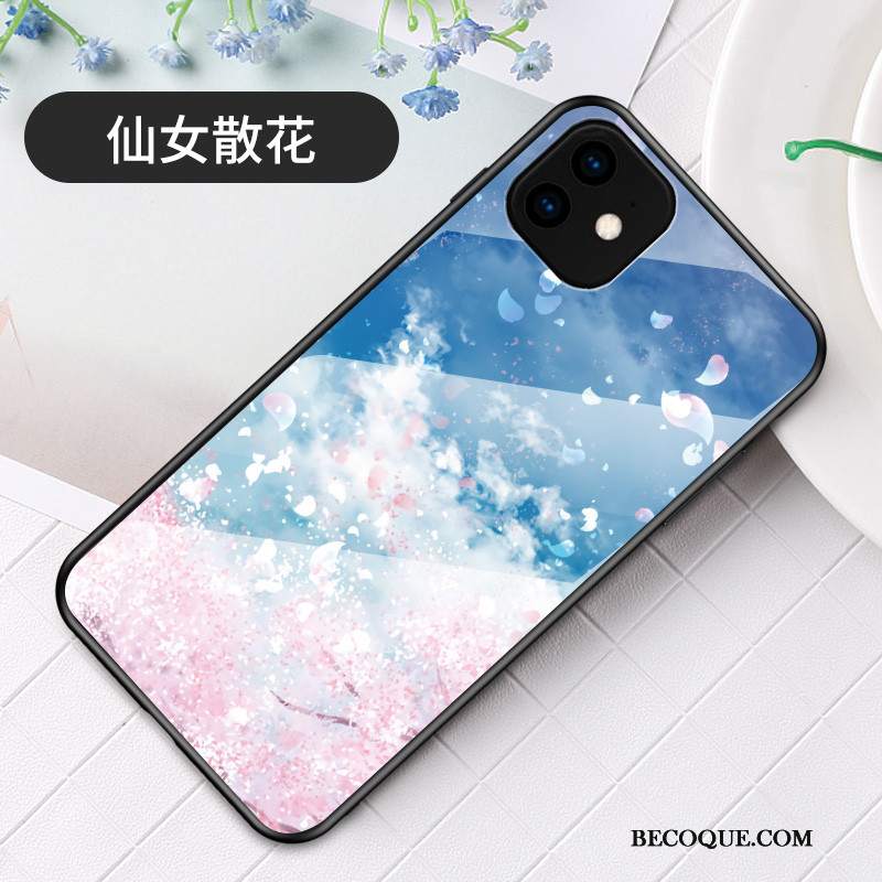 Futerał iPhone 11 Miękki Sakura Niebieski, Etui iPhone 11 Na Telefon Szkło